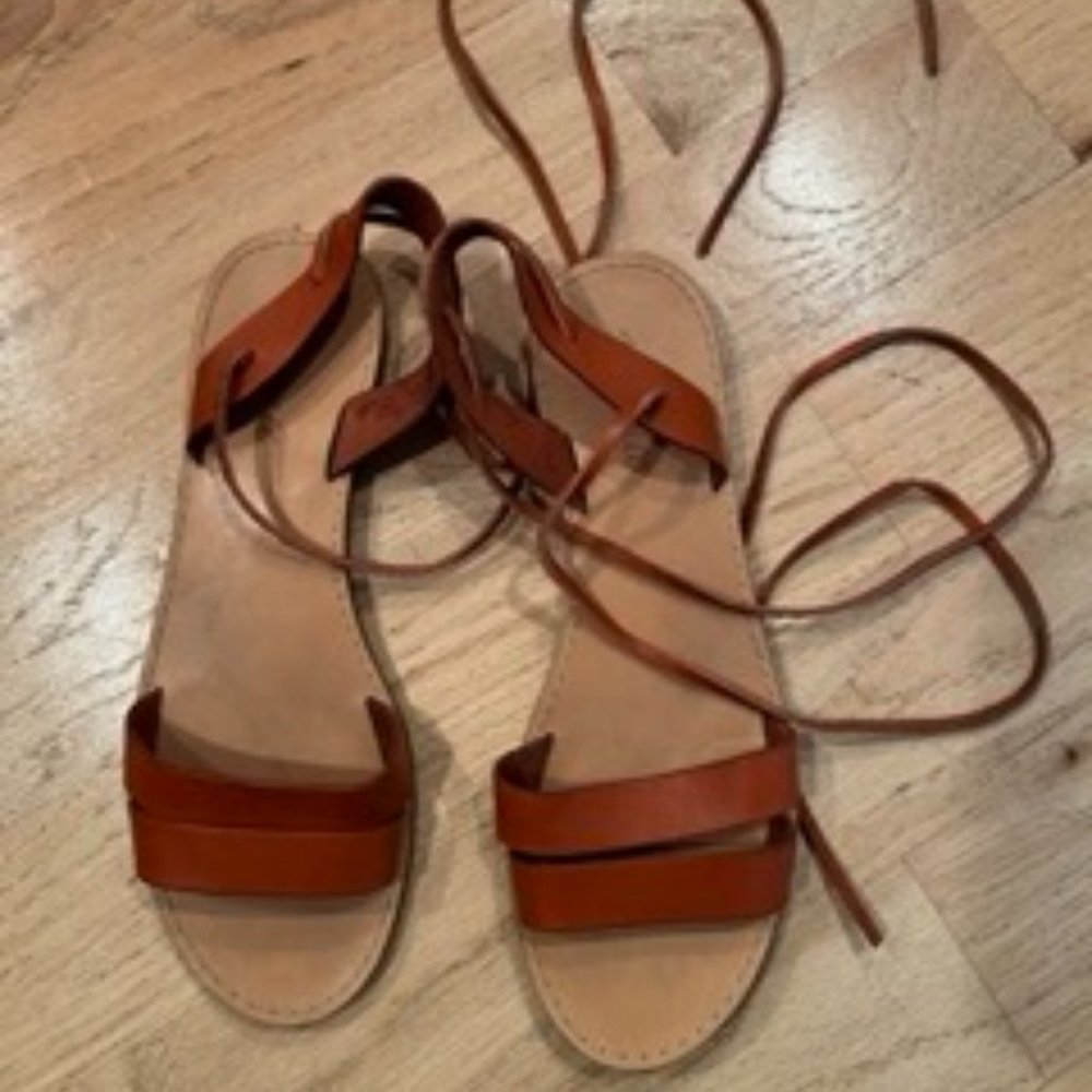 Madewell The Boardwalk Ankle-Tie Sandal Size 9.5 - Picture 5 of 5